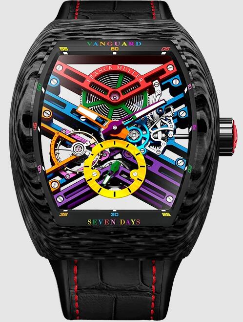 Review 2023 Franck Muller Vanguard Skeleton Color Dreams Replica Watch V 43 S6 SQT COL DR NR CARBON COL DR SKELETON (ER)